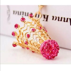 Cool Pink Badminton Shuttlecock Birdie Necklace